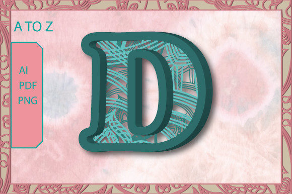 3D Alphabet Capital Layer Mandala SVG6 Design