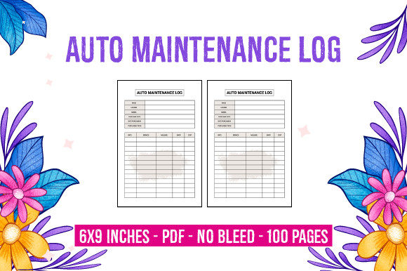 Auto Maintenance Log KDP Interior: Ready-to-Use PDF