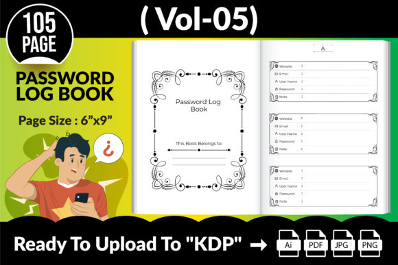 Evaluating Password Log Book - KDP Interior V05 for Low Content Publishing