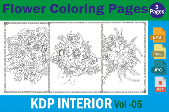 Flowers Adult Coloring Pages KDP Vol-5: Navigating Formats and Quality for Successful Publishing