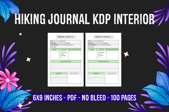 Hiking Journal KDP Interior: Ready-to-Use PDF Files