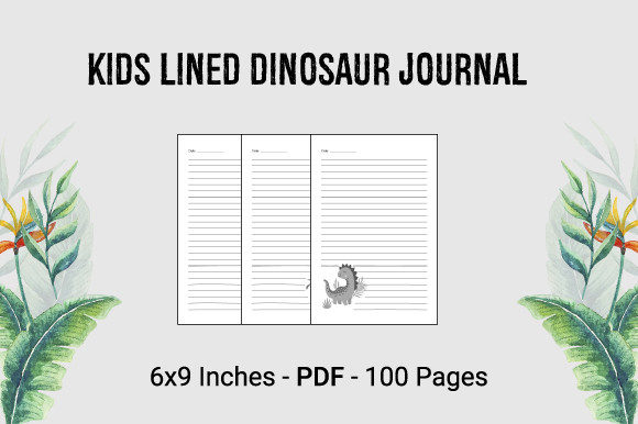 Kids Lined Dinosaur Journal: Streamlining KDP Publishing with Ready-to-Use Interiors