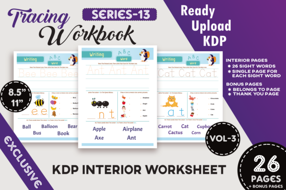 Vol-3 KDP Sight Words Tracing Workbook: A Complete Interior Solution for Early Learners